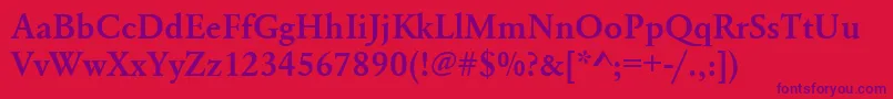 Urwgaramondtdem Font – Purple Fonts on Red Background
