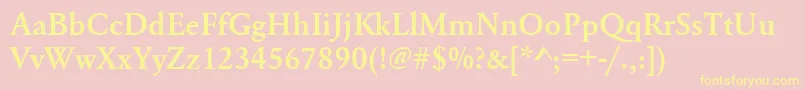 Urwgaramondtdem Font – Yellow Fonts on Pink Background