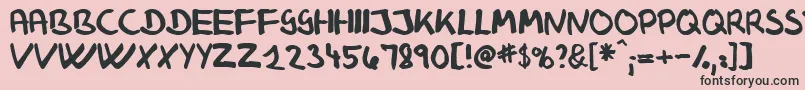 KlausJohansensHaandskrift Font – Black Fonts on Pink Background