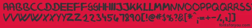 KlausJohansensHaandskrift Font – Black Fonts on Red Background