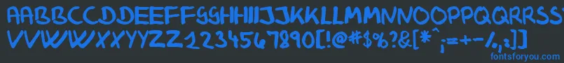 KlausJohansensHaandskrift Font – Blue Fonts on Black Background