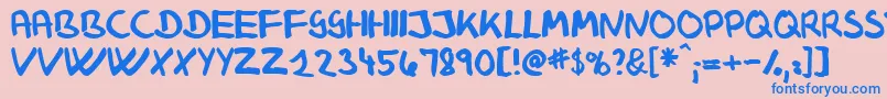 KlausJohansensHaandskrift Font – Blue Fonts on Pink Background