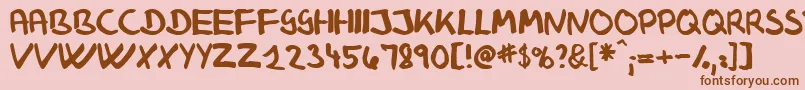 KlausJohansensHaandskrift Font – Brown Fonts on Pink Background