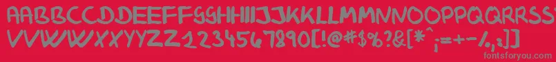 KlausJohansensHaandskrift Font – Gray Fonts on Red Background