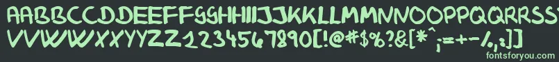 KlausJohansensHaandskrift Font – Green Fonts on Black Background