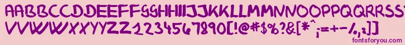 fuente KlausJohansensHaandskrift – Fuentes Moradas Sobre Fondo Rosa