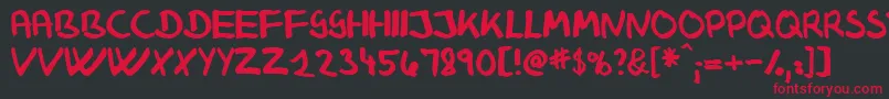 KlausJohansensHaandskrift Font – Red Fonts on Black Background