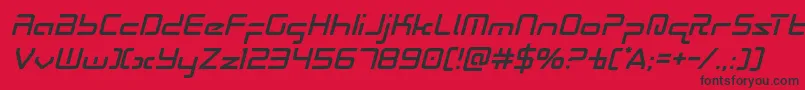 フォントRadiospaceital – 赤い背景に黒い文字