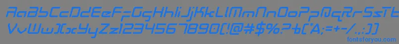 Radiospaceital Font – Blue Fonts on Gray Background