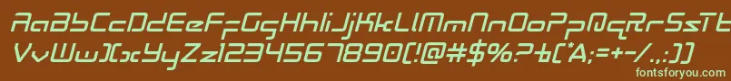 Radiospaceital Font – Green Fonts on Brown Background