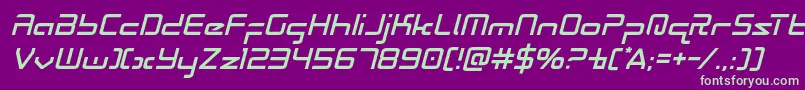 Radiospaceital Font – Green Fonts on Purple Background