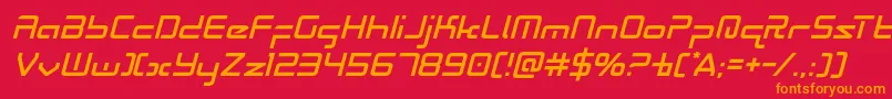 Radiospaceital Font – Orange Fonts on Red Background