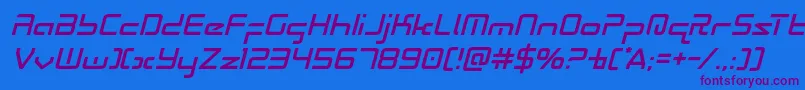 Radiospaceital Font – Purple Fonts on Blue Background