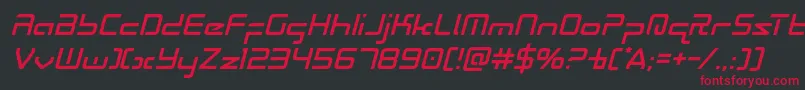 Radiospaceital Font – Red Fonts on Black Background