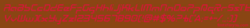 Radiospaceital Font – Red Fonts on Brown Background