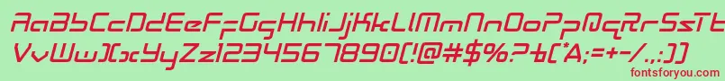 Radiospaceital Font – Red Fonts on Green Background