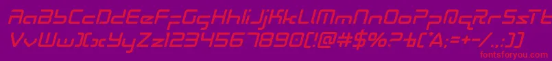 Radiospaceital Font – Red Fonts on Purple Background