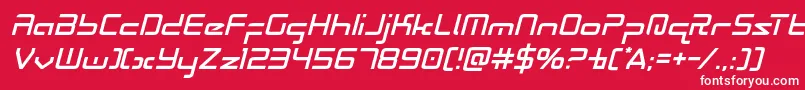 Radiospaceital Font – White Fonts on Red Background