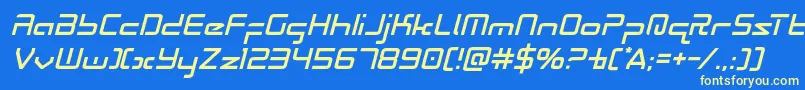 Шрифт Radiospaceital – жёлтые шрифты на синем фоне