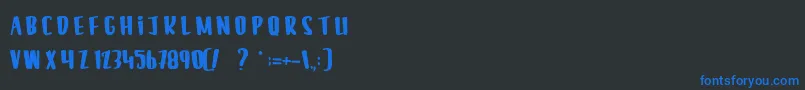 フォントLeSilenceDesCafards – 黒い背景に青い文字