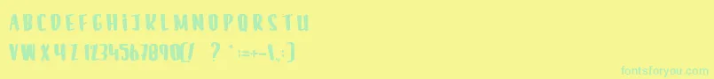 En savoir plus sur la police LeSilenceDesCafards Police LeSilenceDesCafards – polices vertes sur fond jaune