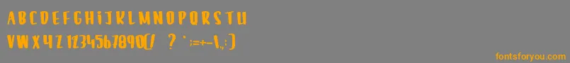 Weitere Informationen zur LeSilenceDesCafards-Schriftart LeSilenceDesCafards-Schriftart – Orangefarbene Schriften auf grauem Hintergrund
