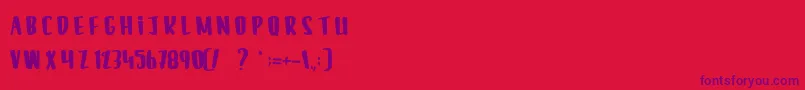 Fonte LeSilenceDesCafards – fontes roxas em um fundo vermelho