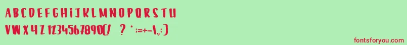 LeSilenceDesCafards Font – Red Fonts on Green Background
