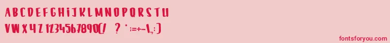 LeSilenceDesCafards-Schriftart – Rote Schriften auf rosa Hintergrund
