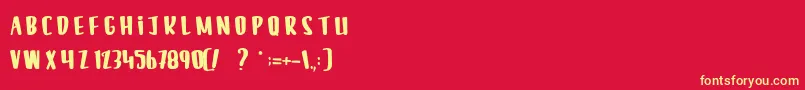 LeSilenceDesCafards Font – Yellow Fonts on Red Background