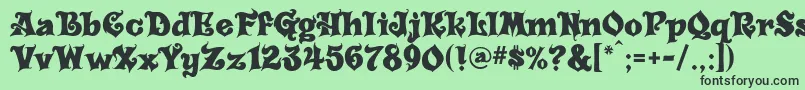 フォントCarousel – 緑の背景に黒い文字