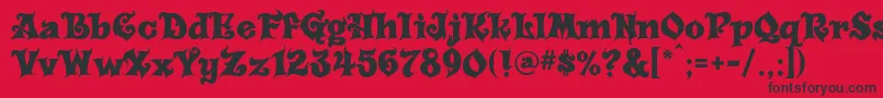 Carousel Font – Black Fonts on Red Background