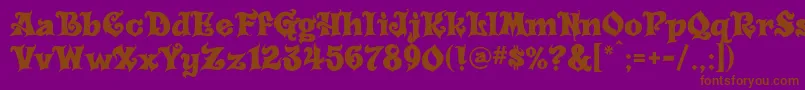 Carousel Font – Brown Fonts on Purple Background