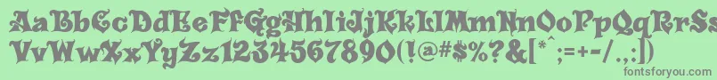 Carousel Font – Gray Fonts on Green Background