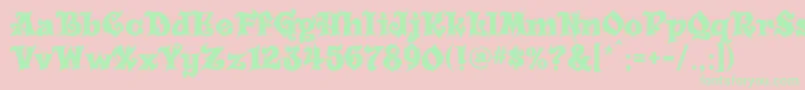 Carousel Font – Green Fonts on Pink Background