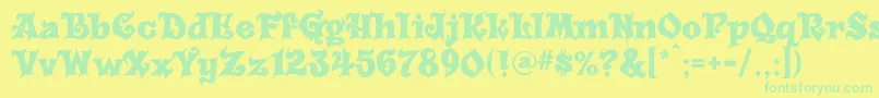 Police Carousel – polices vertes sur fond jaune