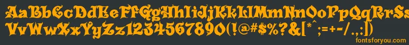 フォントCarousel – 黒い背景にオレンジの文字