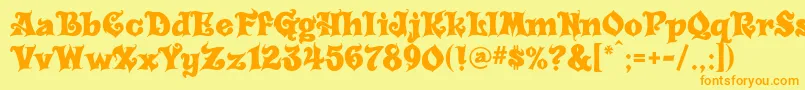 Carousel Font – Orange Fonts on Yellow Background