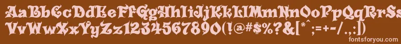 Carousel Font – Pink Fonts on Brown Background