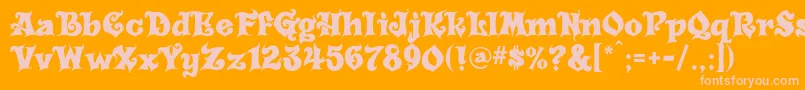 フォントCarousel – オレンジの背景にピンクのフォント