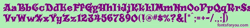 More about Carousel Font Carousel Font – Purple Fonts on Green Background