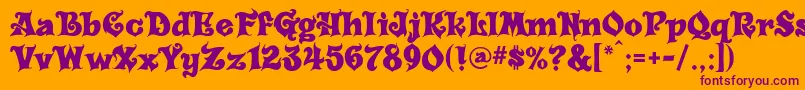 Carousel Font – Purple Fonts on Orange Background