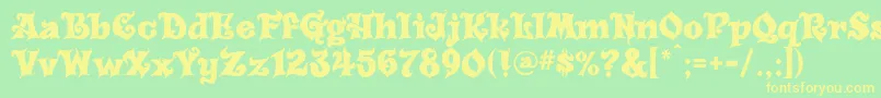 Carousel Font – Yellow Fonts on Green Background