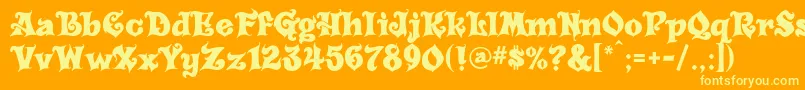 Carousel-fontti – keltaiset fontit oranssilla taustalla