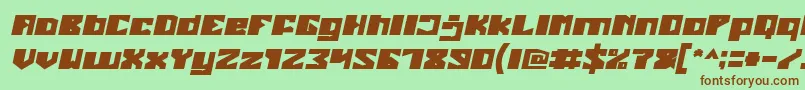 EnormousBoldItalic Font – Brown Fonts on Green Background