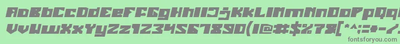 フォントEnormousBoldItalic – 緑の背景に灰色の文字