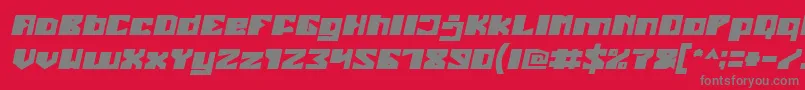 フォントEnormousBoldItalic – 赤い背景に灰色の文字
