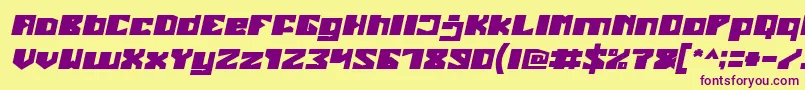 EnormousBoldItalic Font – Purple Fonts on Yellow Background