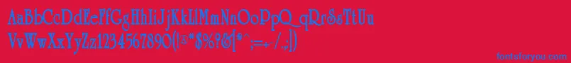 Whitman Font – Blue Fonts on Red Background