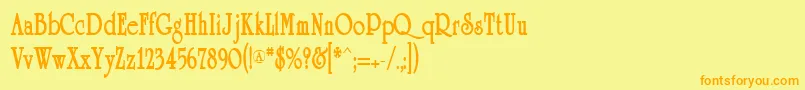 Whitman Font – Orange Fonts on Yellow Background